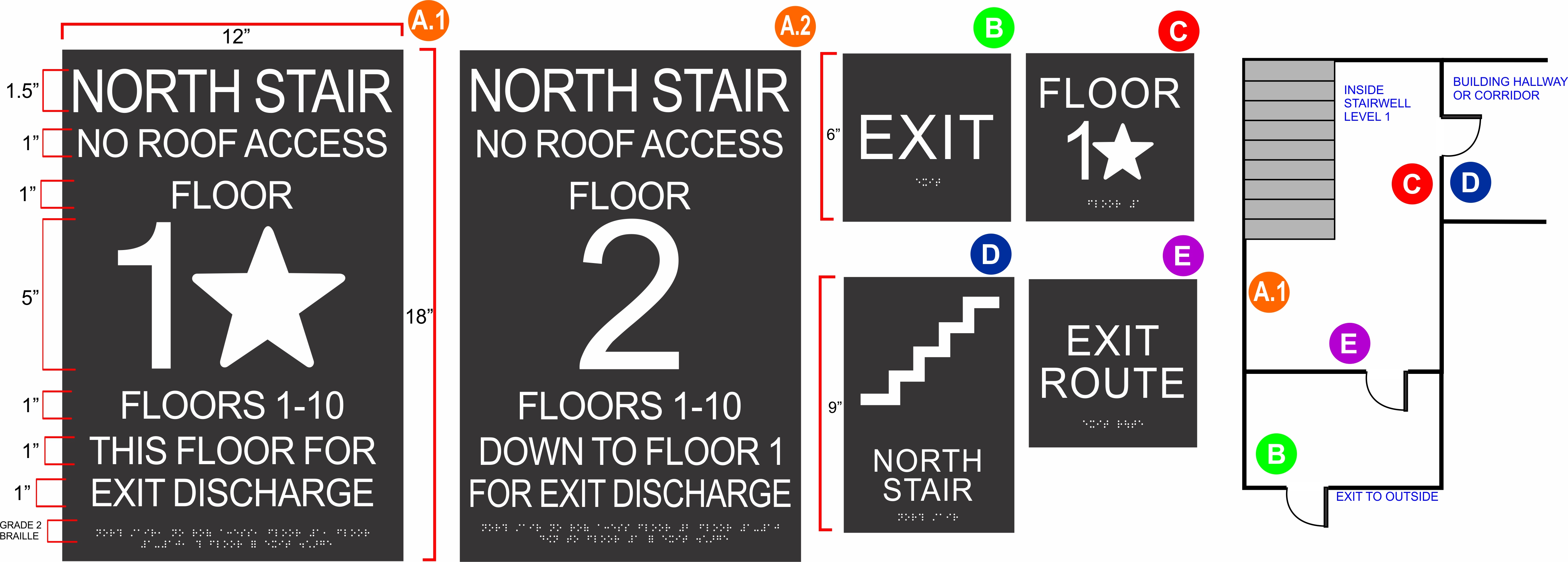 Stairwell ID Signs